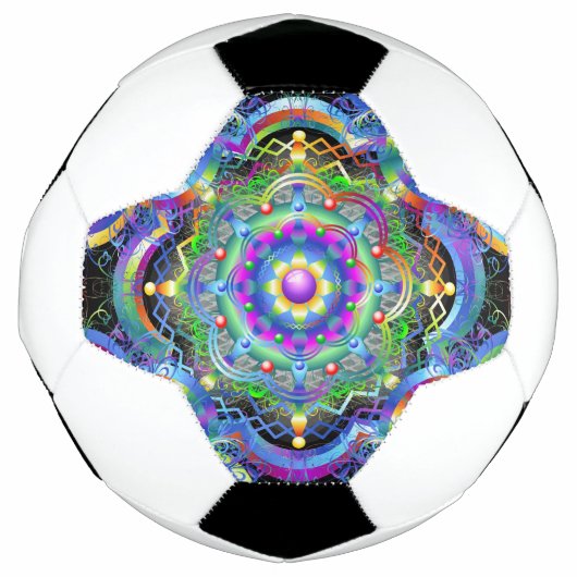 曼荼羅宇宙サイケデリックカラー サッカーボール (正面)
