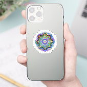 曼荼羅宇宙サイケデリックカラー シール (スマートフォン)