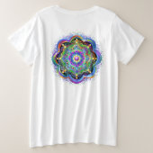曼荼羅宇宙サイケデリックカラー プラスサイズTシャツ (デザイン裏面)