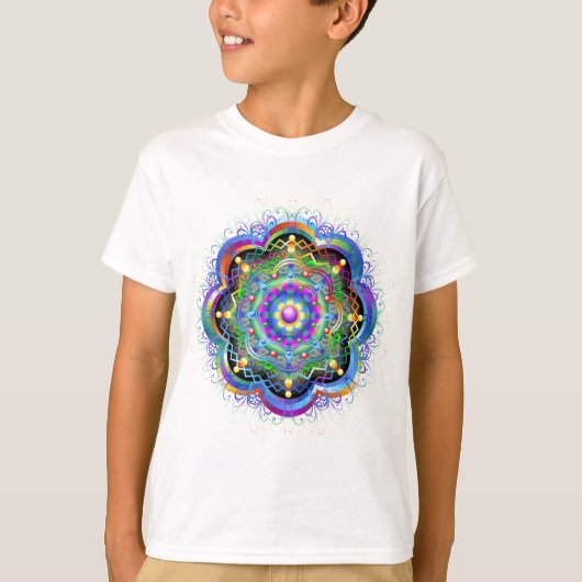 曼荼羅宇宙サイケデリック Tシャツ (正面)