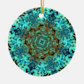曼荼羅様カラフル模様 セラミックオーナメント (正面)