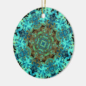 曼荼羅様カラフル模様 セラミックオーナメント (左)