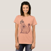 曼荼羅猫3/4袖ラグランTシャツ Tシャツ (正面フル)