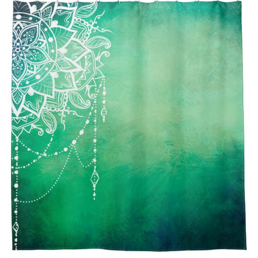 曼荼羅背景曼荼羅スピリチュアル シャワーカーテン (正面)