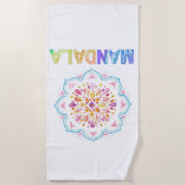 曼荼羅色蓮の花 ビーチタオル (正面)