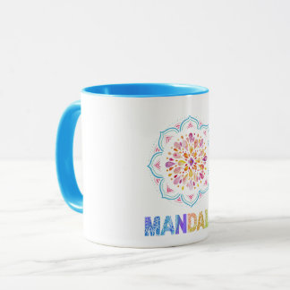曼荼羅色蓮の花 マグカップ