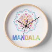 曼荼羅色蓮の花 壁時計 (正面)