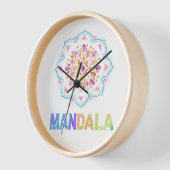 曼荼羅色蓮の花 壁時計 (傾斜)