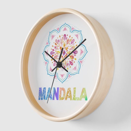 曼荼羅色蓮の花 壁時計 (傾斜)