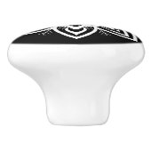 曼荼羅花文白黒 セラミックノブ (側面)