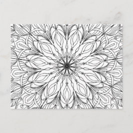 曼荼羅花文着色花文様 ポストカード