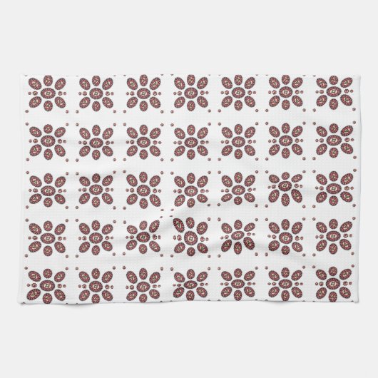 曼荼羅花模様 キッチンタオル (横)