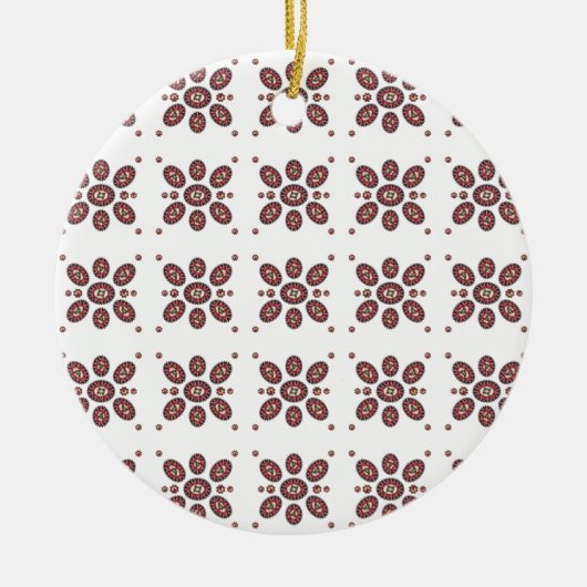 曼荼羅花模様 セラミックオーナメント (正面)