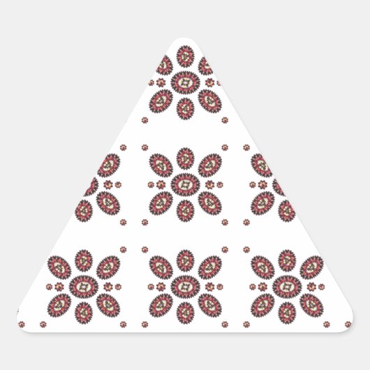 曼荼羅花模様 三角形シール (正面)