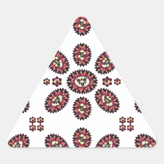 曼荼羅花模様 三角形シール (正面)