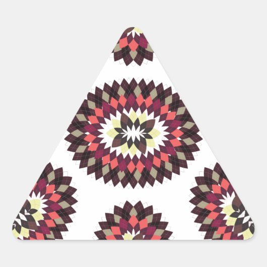 曼荼羅花模様 三角形シール (正面)