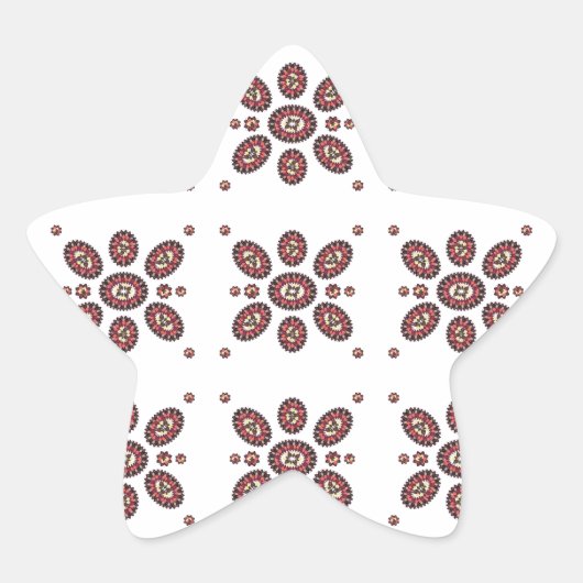 曼荼羅花模様 星シール (正面)
