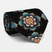 曼荼羅蓮の花と結晶きらめく付 ネクタイ (ロール)