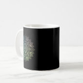 曼荼羅蓮華禅アートボホブッダボタニカル多肉植物 コーヒーマグカップ (正面左)