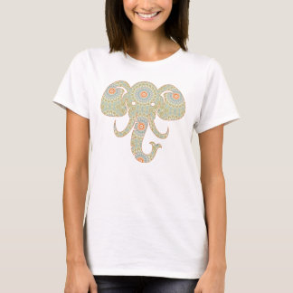 曼荼羅象のヘッドデザイン Tシャツ