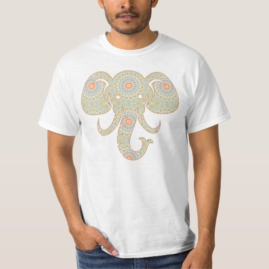 曼荼羅象のヘッドデザイン Tシャツ (正面)