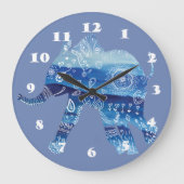 曼荼羅象の芸術の円形の(大きい)柱時計 ラージ壁時計 (正面)