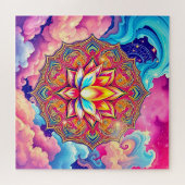 曼荼羅鮮やかと蓮花 ジグソーパズル (横)