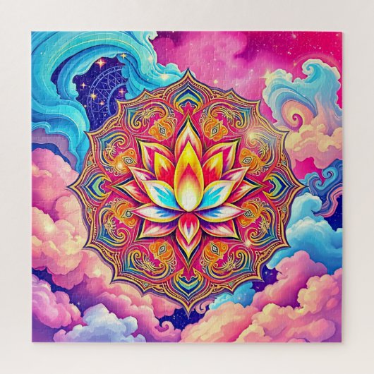 曼荼羅鮮やかと蓮花 ジグソーパズル (縦)