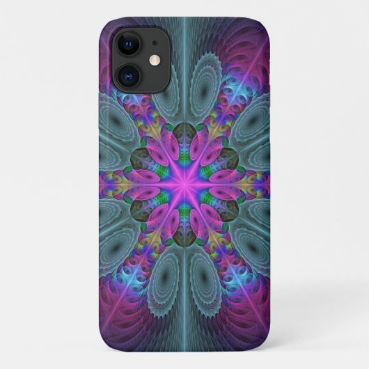 曼荼羅 カラフル フラクタル アート カレイドスコープ Case-Mate iPhoneケース (裏面)