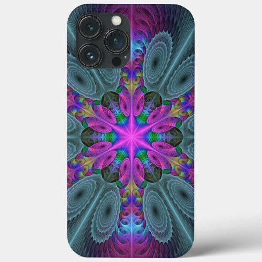 曼荼羅 カラフル 印象的 フラクタル アート カレイドスコープ Case-Mate iPhoneケース (裏面)