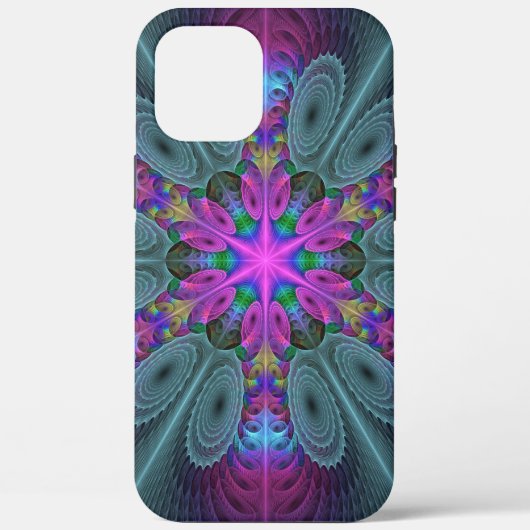曼荼羅 カラフル 印象的 フラクタル アート カレイドスコープ Case-Mate iPhoneケース (裏面)