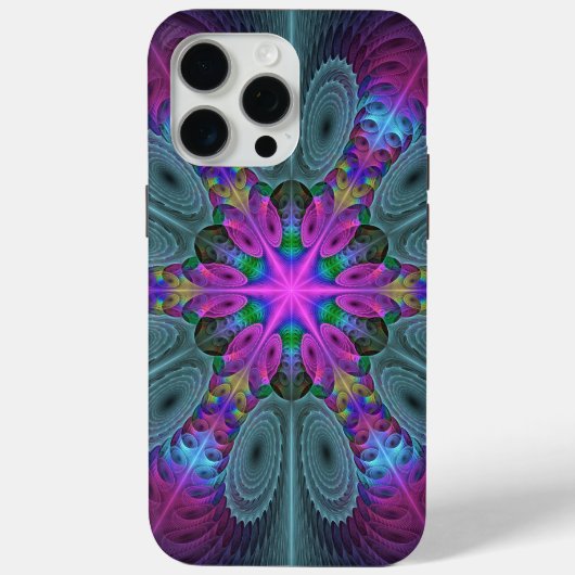 曼荼羅 カラフル 印象的 フラクタル アート カレイドスコープ Case-Mate iPhoneケース (裏面)