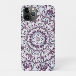 曼荼羅 スピリチュアル カレイドスコープ 青 紫 白 iPhone 11 PROケース
