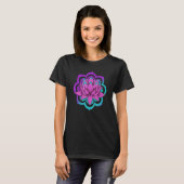 曼荼羅 スピリチュアル ヨガ 花 開花 カラフル 蓮 Tシャツ (正面フル)