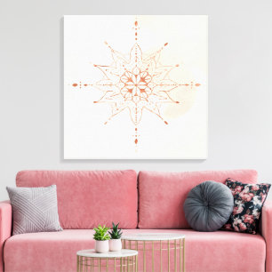 曼荼羅 ボホー 壁画 神聖幾何学 キャンバスプリント