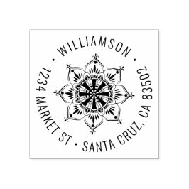 曼荼羅 |ラウンドファミリ名差出人住所 ラバースタンプ