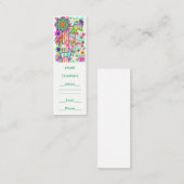 曼荼羅、猫及び花のファンタジーパターン スキニー名刺 (正面/裏面)