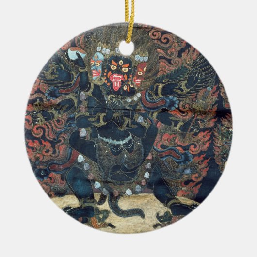 曼荼羅(色彩の鮮やかな羊皮紙) セラミックオーナメント (正面)