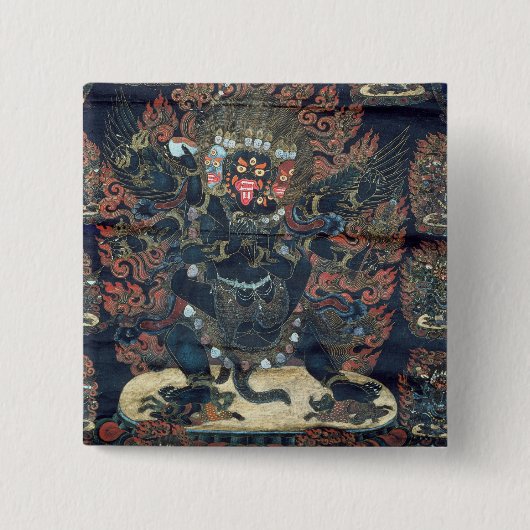 曼荼羅(色彩の鮮やかな羊皮紙) 缶バッジ (正面)