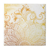 曼荼羅-金ブラシ タイル (正面)