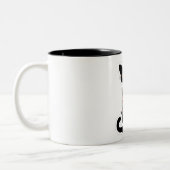 曼荼羅 黒猫 ベル首輪 コーヒーマグ ツートーンマグカップ (左)