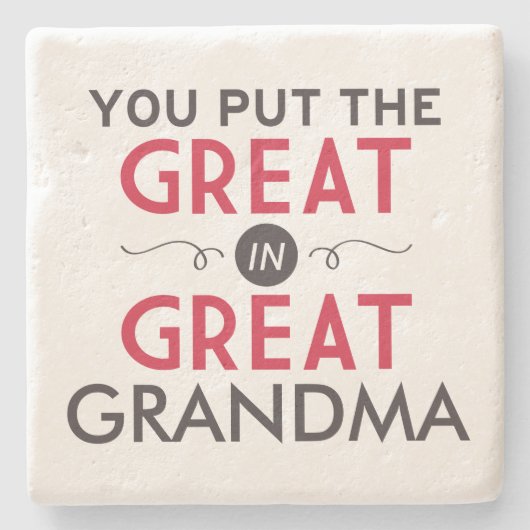 曾祖母に素晴らしいの置きました ストーンコースター (正面)