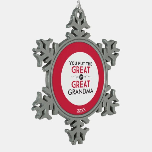 曾祖母に素晴らしいの置きました スノーフレークピューターオーナメント (左)