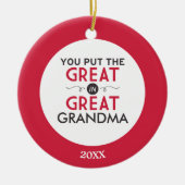 曾祖母に素晴らしいの置きました セラミックオーナメント (正面)