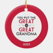 曾祖母に素晴らしいの置きました セラミックオーナメント (裏面)