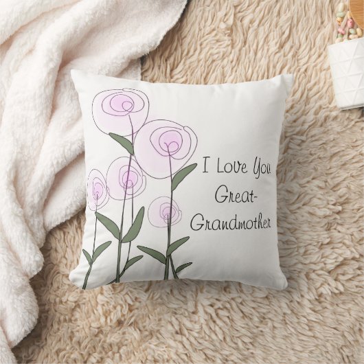 曾祖母のピンクのバラの芸術の枕 クッション (ブランケット)
