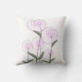 曾祖母のピンクのバラの芸術の枕 クッション (裏面)