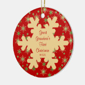 曾祖母の初めてのクリスマスの雪片のオーナメント セラミックオーナメント (左)