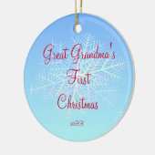 曾祖母の初めてのクリスマスの雪片のオーナメント セラミックオーナメント (左)