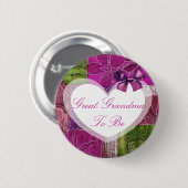 曾祖母の紫色のキルトのベビーシャワーボタン 缶バッジ (正面&裏面)